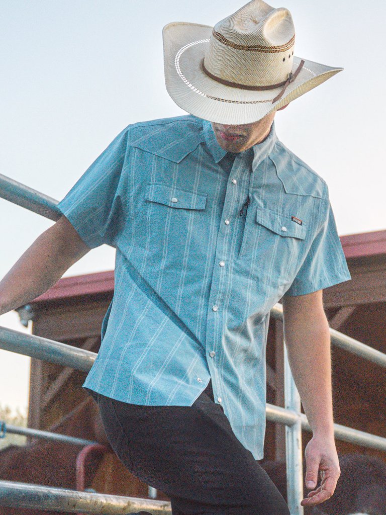Off The Grid Surplus Daryll Ss Shirt - Mid Blue